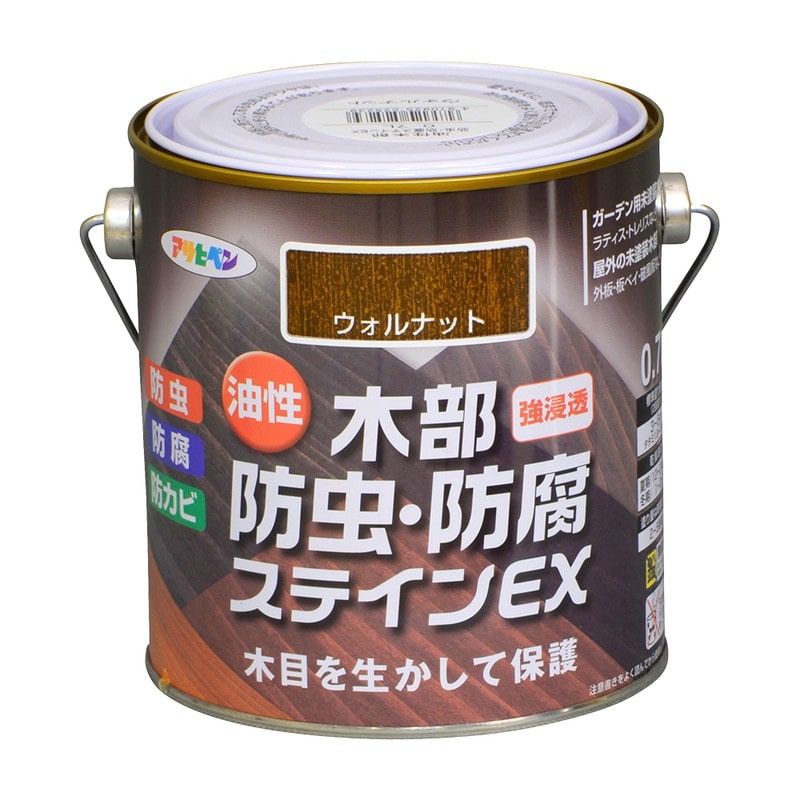 アサヒペン 9016488 油性木部防虫・防腐ステインEX0.7Lウォルナット 1個（ご注文単位1個）【直送品】
