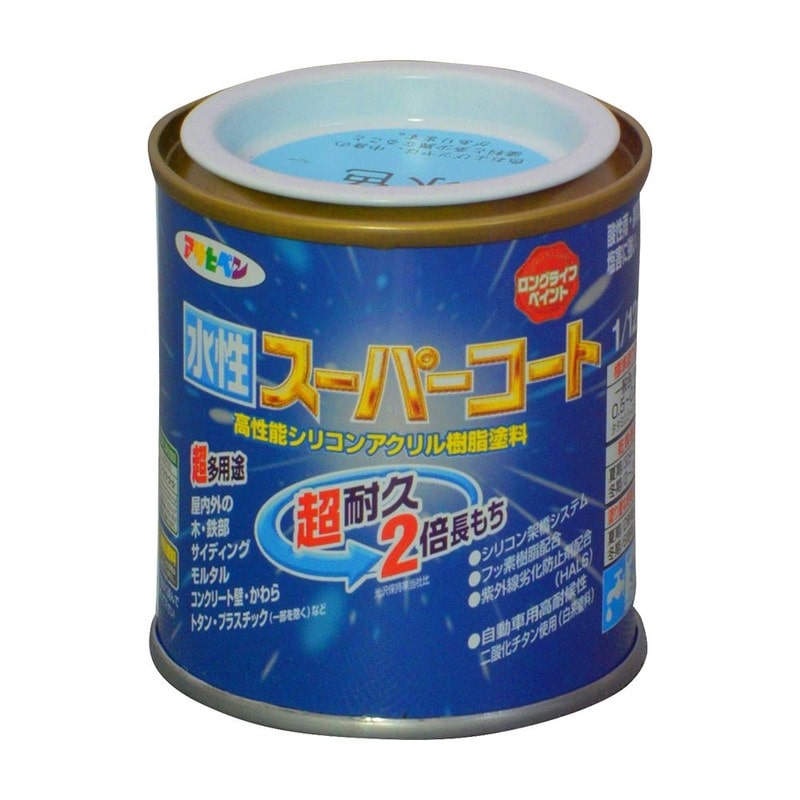 アサヒペン 9011411 水性スーパーコート 1/12L 水色 1個（ご注文単位1個）【直送品】