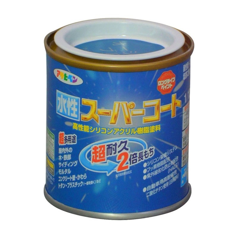 アサヒペン 9011421 水性スーパーコート 1/12L オーシャンブルー 1個（ご注文単位1個）【直送品】