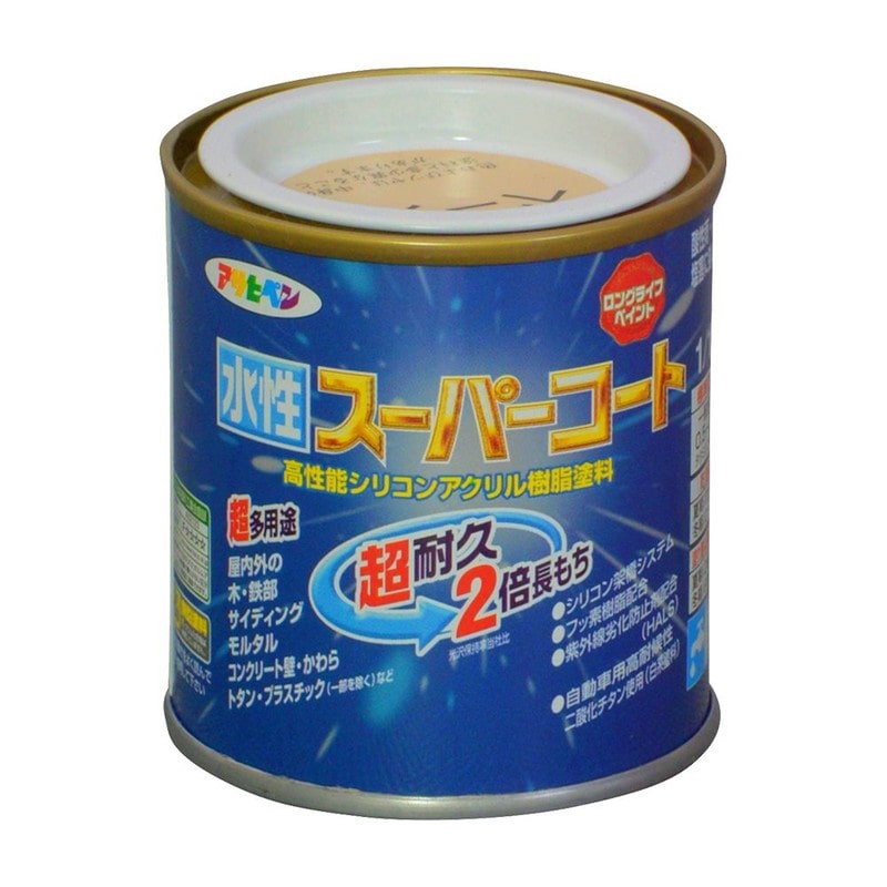 アサヒペン 9011422 水性スーパーコート 1/12L ベージュ 1個(ご注文単位1個)【直送品】