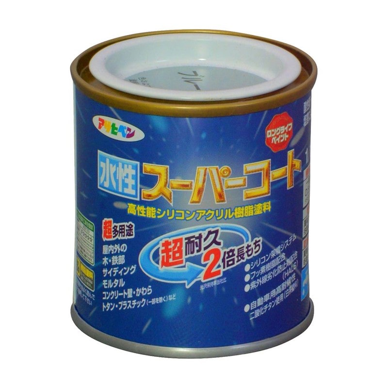 アサヒペン 9011432 水性スーパーコート 1/12L ブルーグレー 1個（ご注文単位1個）【直送品】