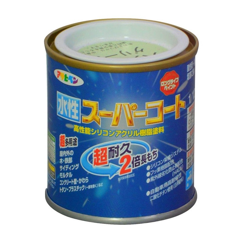 アサヒペン 9011442 水性スーパーコート 1/12L パステルグリーン 1個（ご注文単位1個）【直送品】
