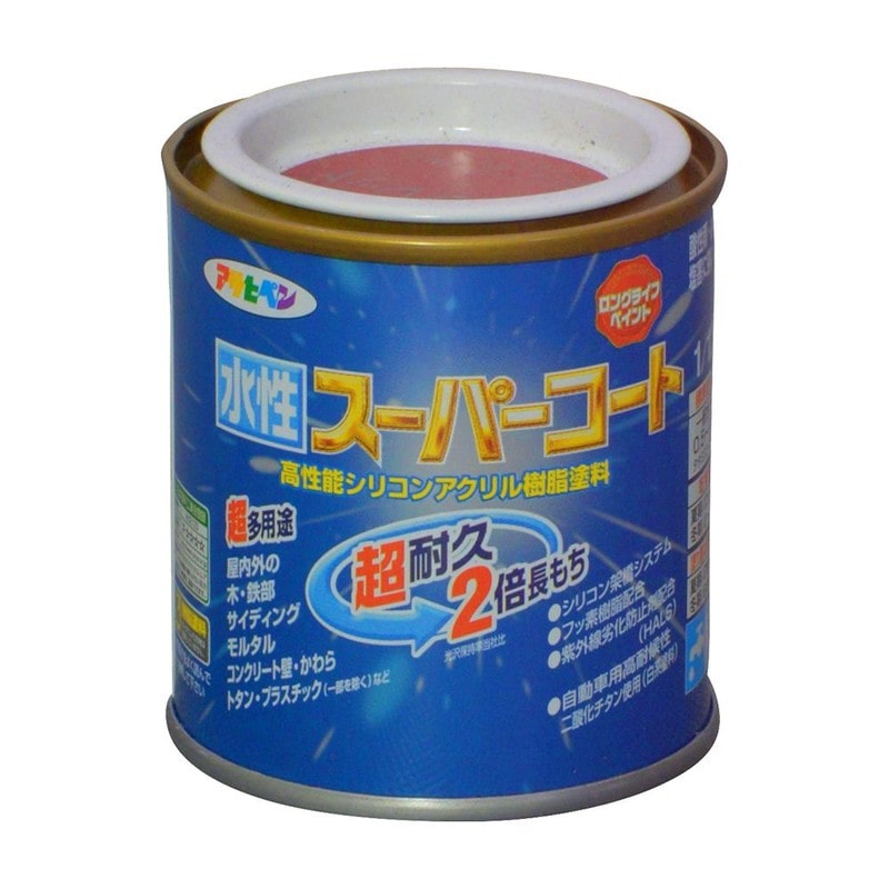 アサヒペン 9011444 水性スーパーコート 1/12L ブリックレッド 1個（ご注文単位1個）【直送品】