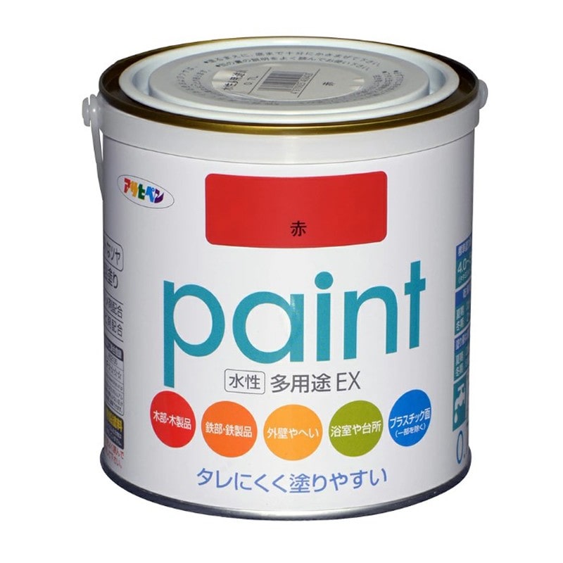 アサヒペン 9017326 水性多用途EX 0.7L 赤 1個（ご注文単位1個）【直送品】