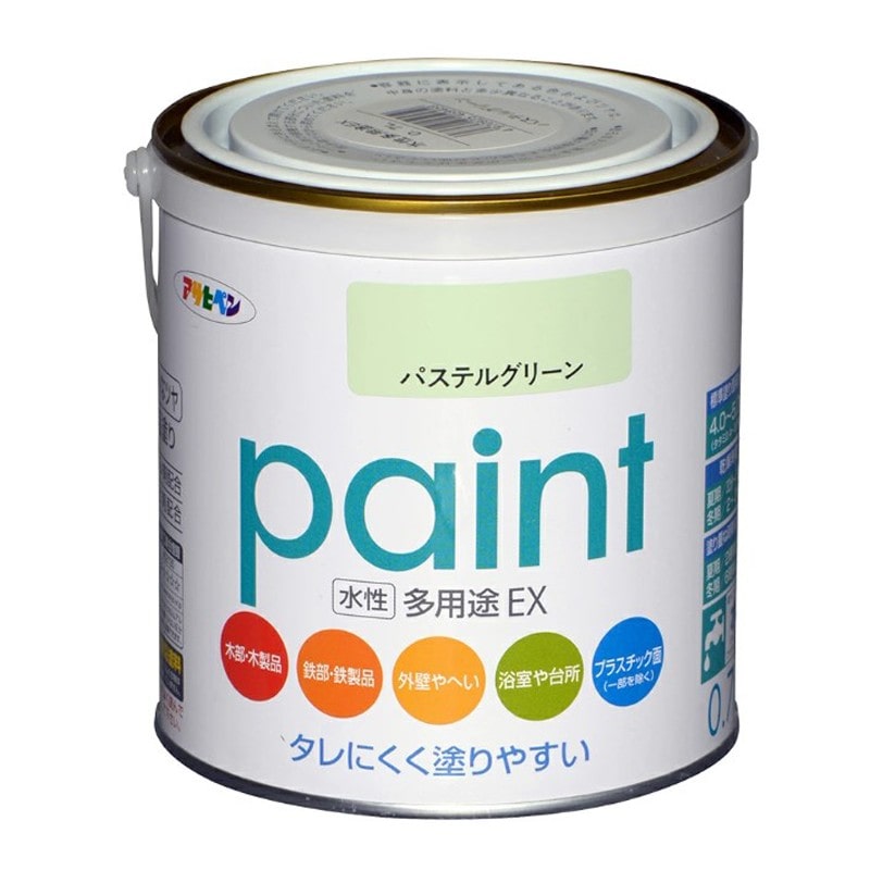 アサヒペン 9017329 水性多用途EX 0.7L パステルグリーン 1個（ご注文単位1個）【直送品】