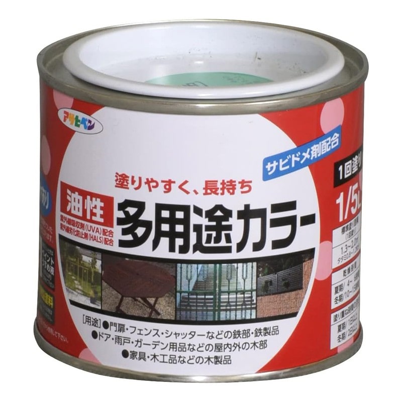 アサヒペン 9016562 油性多用途カラー 1/5L 若草色 1個（ご注文単位1個）【直送品】