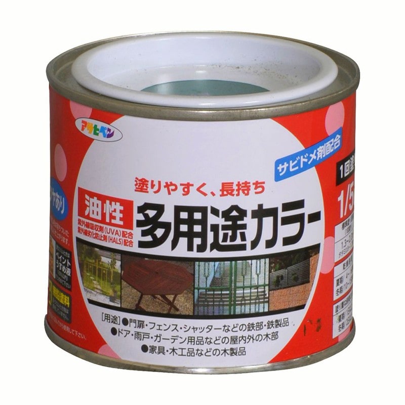 アサヒペン 9016563 油性多用途カラー 1/5L 緑 1個（ご注文単位1個）【直送品】