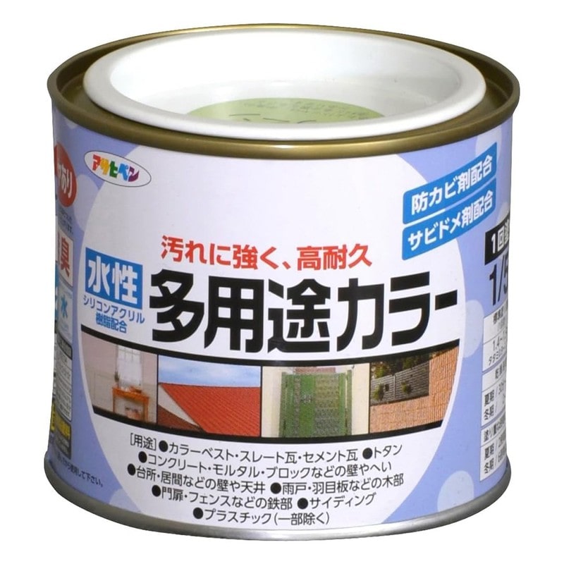 アサヒペン 9016696 水性多用途カラー 1/5L フレッシュグリーン 1個(ご注文単位1個)【直送品】