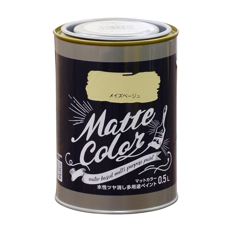 アサヒペン 9018606 水性多用途ペイントマットカラー0.5L メイズBG 1個（ご注文単位1個）【直送品】