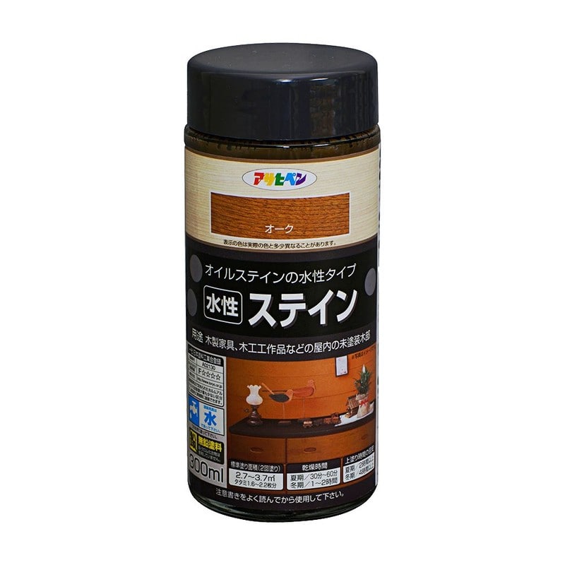 アサヒペン 9010529 水性ステイン 300mL オーク 1個（ご注文単位1個）【直送品】