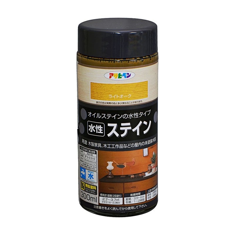 アサヒペン 9010531 水性ステイン 300mL ライトオーク 1個（ご注文単位1個）【直送品】