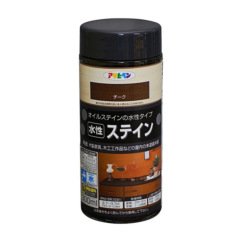 アサヒペン 9010532 水性ステイン 300mL チーク 1個（ご注文単位1個）【直送品】