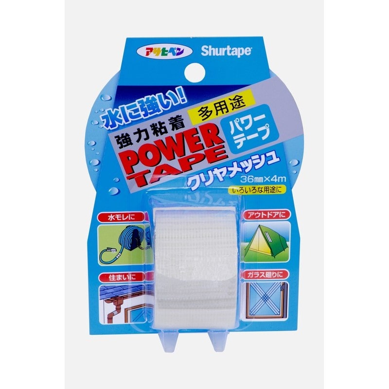 アサヒペン 9018516 AP パワーテープ クリヤメッシュ 36mm×4M T044 1個(ご注文単位1個)【直送品】