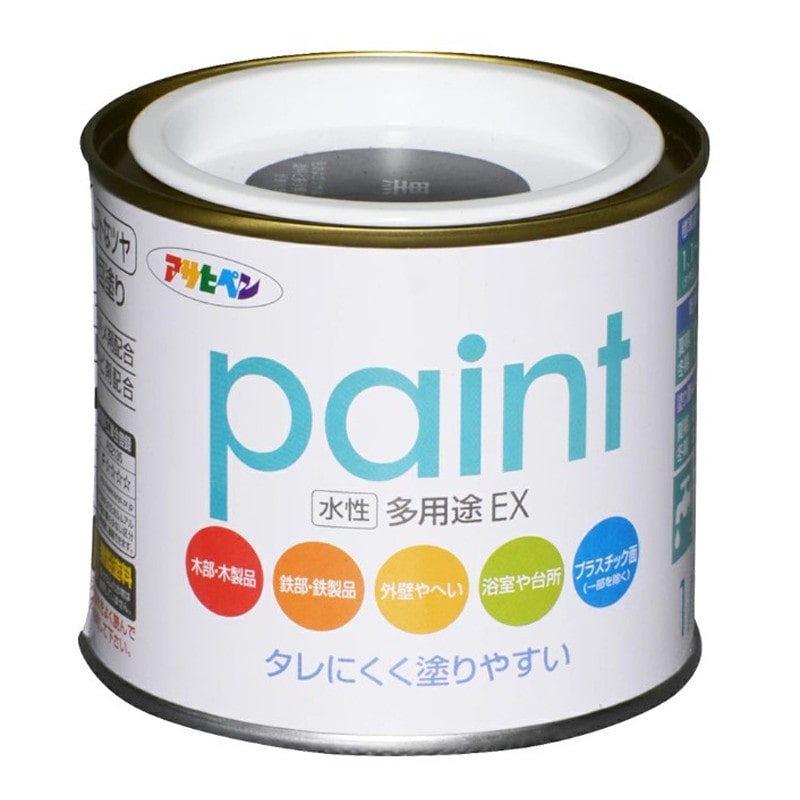 アサヒペン 9017308 水性多用途EX 1/5L 黒 1個（ご注文単位1個）【直送品】