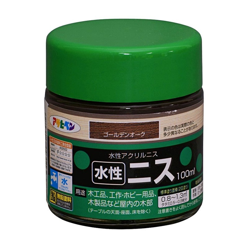 アサヒペン 901325 水性ニス 100ML ゴールデンオーク 1個（ご注文単位1個）【直送品】