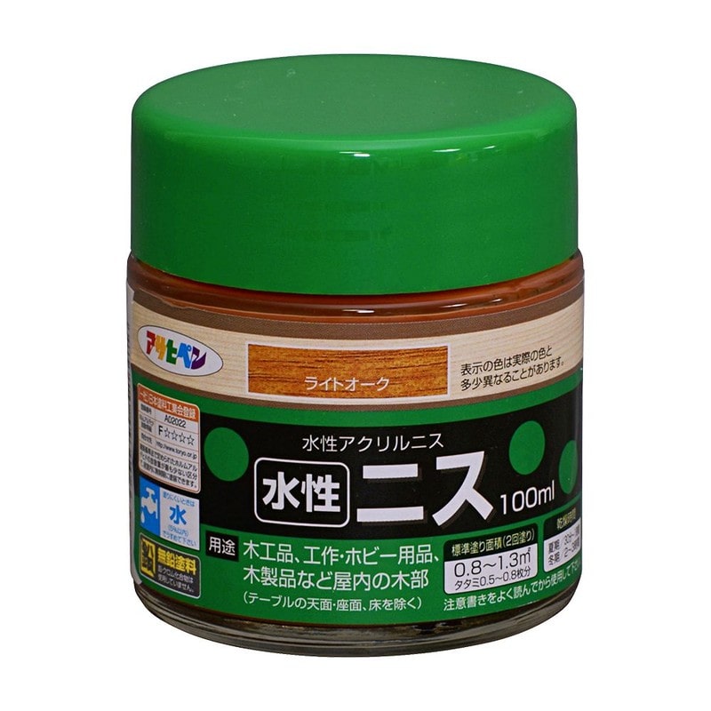 アサヒペン 901329 水性ニス 100ML ライトオーク 1個（ご注文単位1個）【直送品】