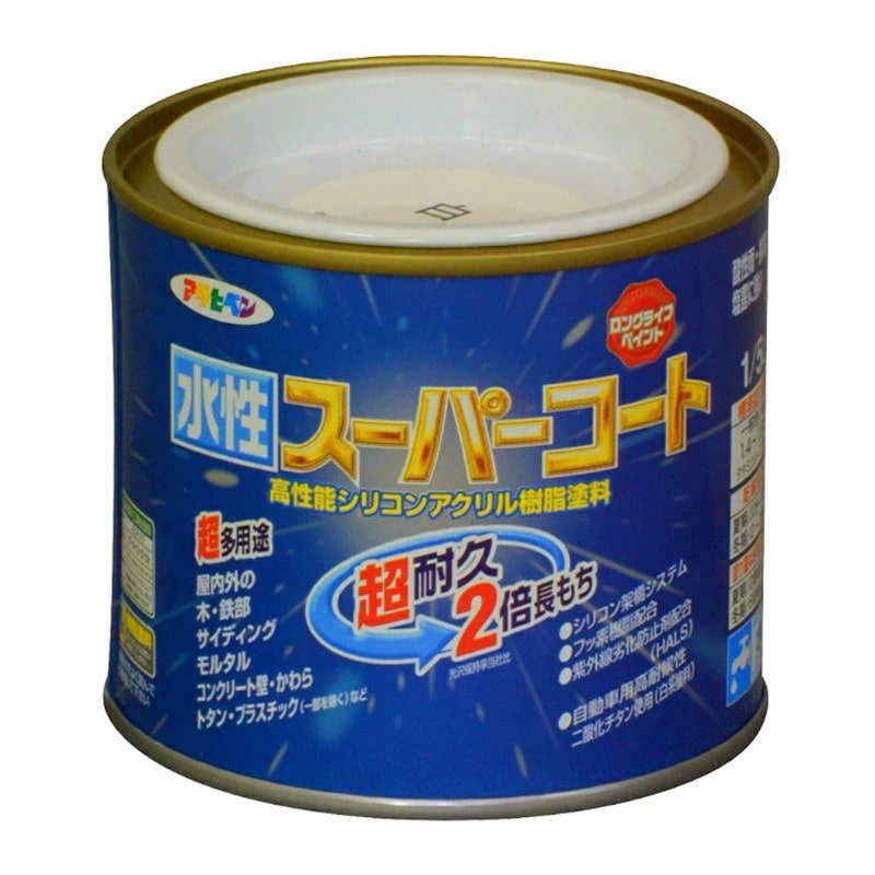 アサヒペン 9011363 水性スーパーコート 1/5L 白 1個（ご注文単位1個）【直送品】