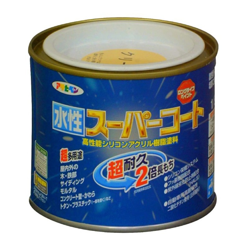 アサヒペン 9011367 水性スーパーコート 1/5L クリーム色 1個（ご注文単位1個）【直送品】