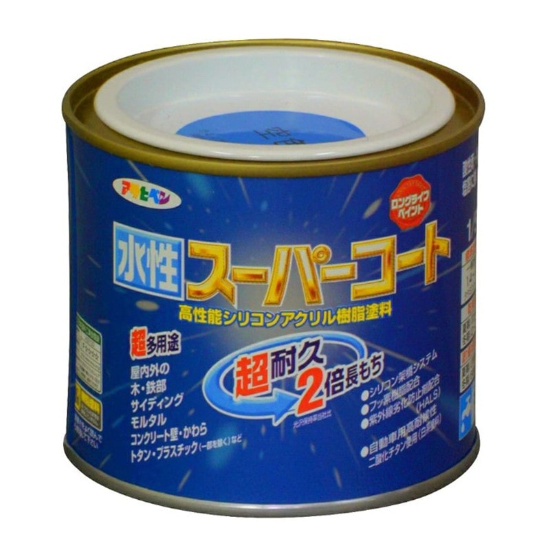アサヒペン 9011370 水性スーパーコート 1/5L 空色 1個（ご注文単位1個）【直送品】