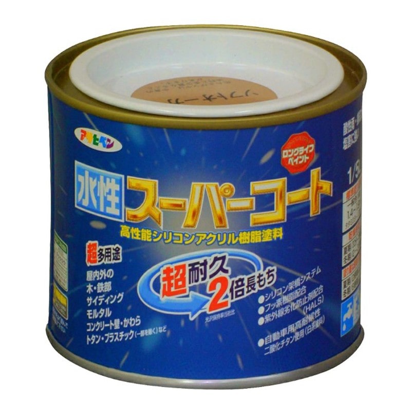 アサヒペン 9011403 水性スーパーコート 1/5L ソフトオーカー 1個(ご注文単位1個)【直送品】