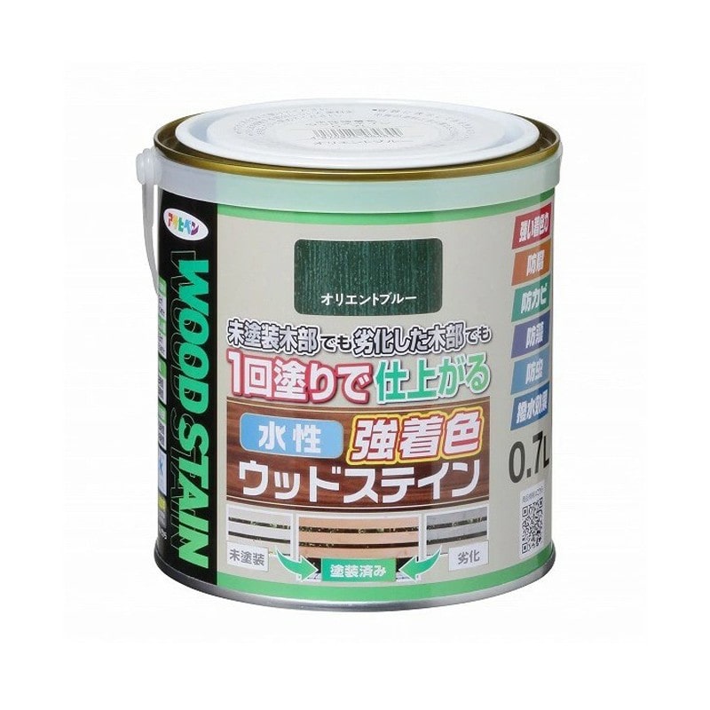 アサヒペン 9019110 水性強着色ウッドステイン1/5L オリエントブルー 1個（ご注文単位1個）【直送品】