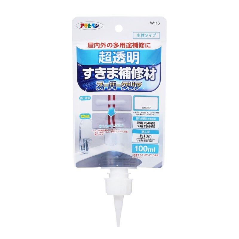 アサヒペン 9019424 超透明すきま補修材スーパークリア 100ml W116 1個（ご注文単位1個）【直送品】