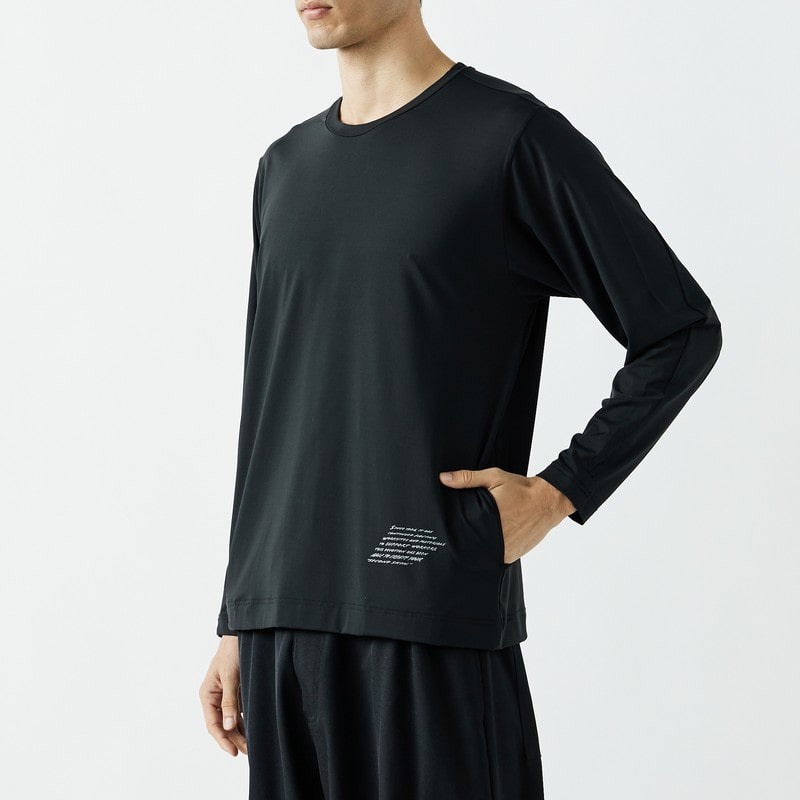 おたふく手袋 210141 ロングスリーブ クルーネックシャツ BK Sサイズ JW-742 1個(ご注文単位1個)【直送品】