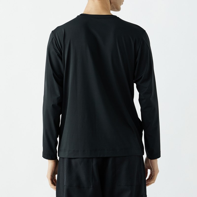 おたふく手袋 210141 ロングスリーブ クルーネックシャツ BK Sサイズ JW-742 1個(ご注文単位1個)【直送品】