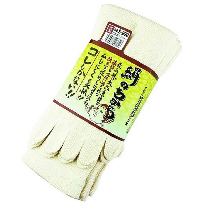 おたふく手袋 2112149 絹のちから 5本指 3足組 オフホワイト S-290 1個（ご注文単位1個）【直送品】