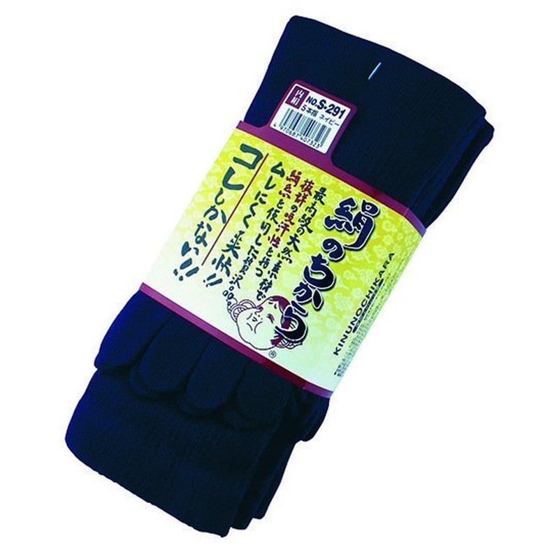 おたふく手袋 2112150 絹のちから 5本指 3足組 ネイビー S-291 1個（ご注文単位1個）【直送品】