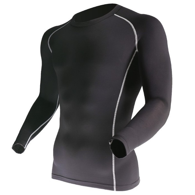 おたふく手袋 2113352 BTパワーストレッチ クルーネックシャツ BK S JW-174 1個(ご注文単位1個)【直送品】