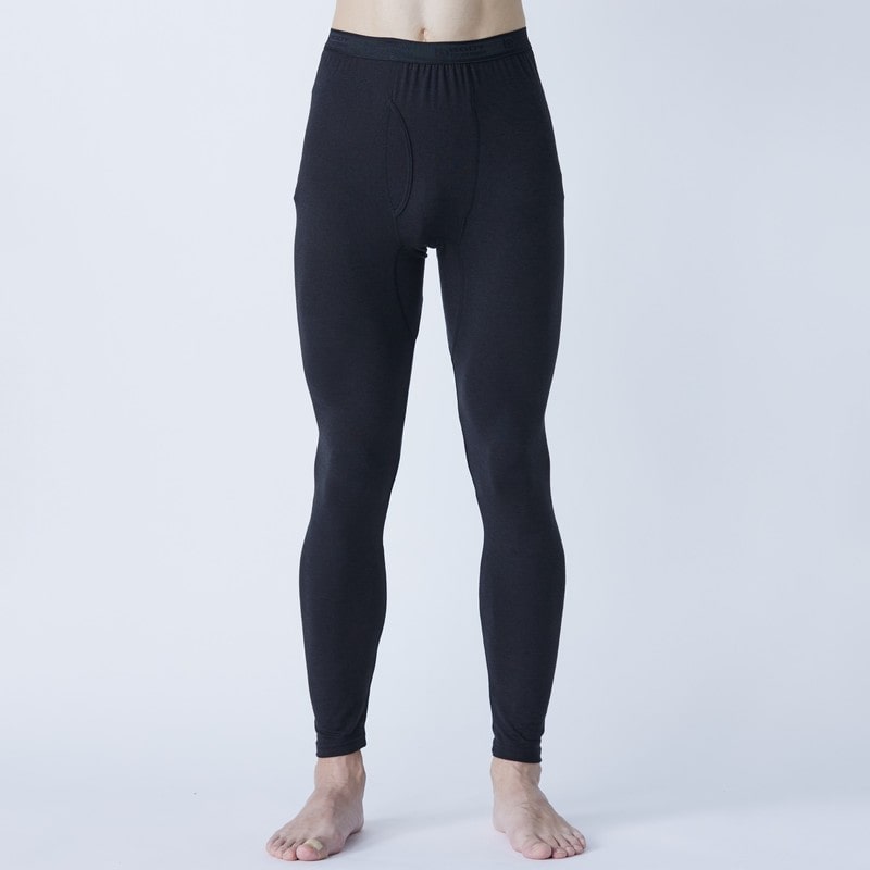 おたふく手袋 2117858 発熱吸汗速乾 前開きロングタイツ BK 3Lサイズ JW-153 1個（ご注文単位1個）【直送品】