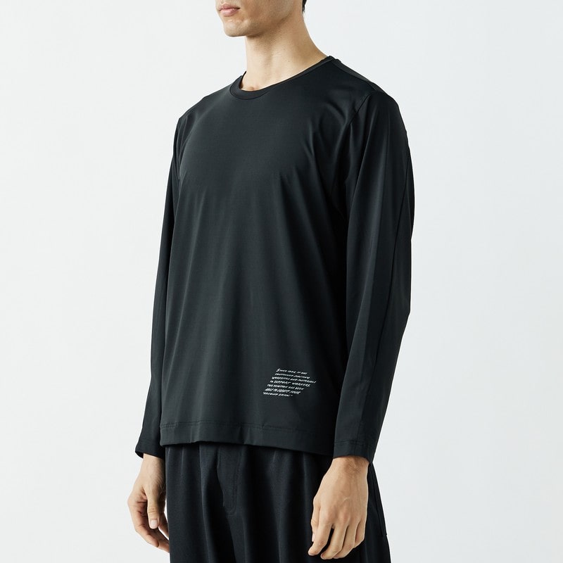 おたふく手袋 2118134 ロングスリーブ クルーネックシャツ BK Mサイズ JW-742 1個(ご注文単位1個)【直送品】