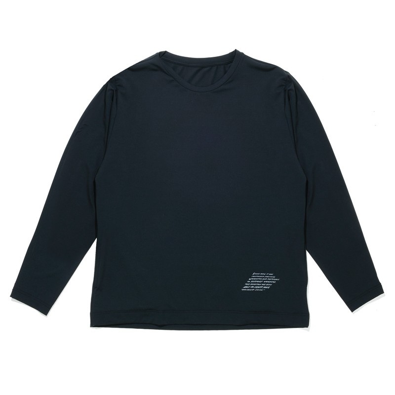 おたふく手袋 2118135 ロングスリーブ クルーネックシャツ BK Lサイズ JW-742 1個(ご注文単位1個)【直送品】