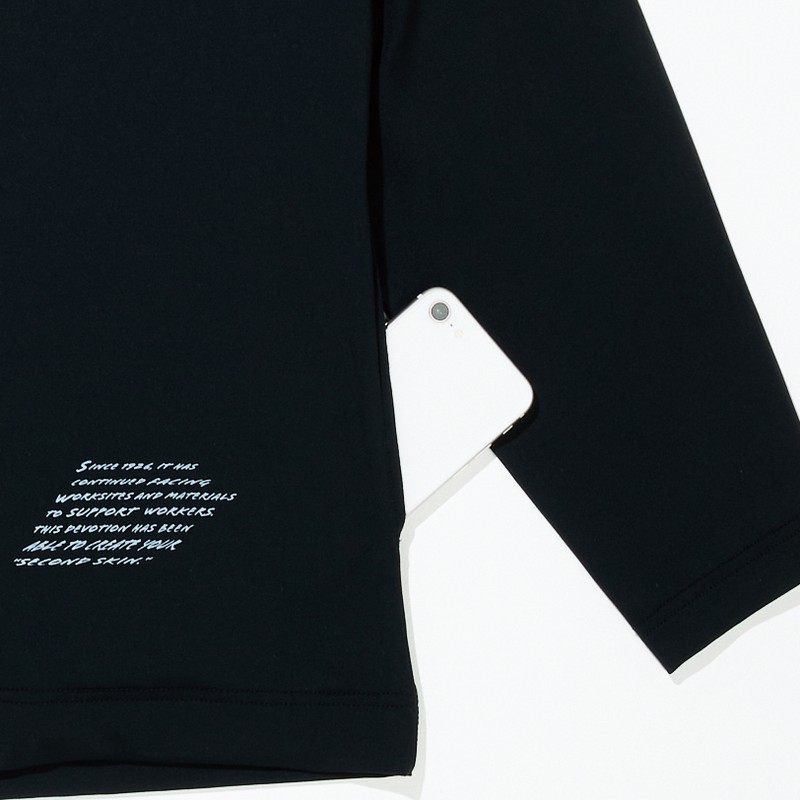 おたふく手袋 2118135 ロングスリーブ クルーネックシャツ BK Lサイズ JW-742 1個(ご注文単位1個)【直送品】