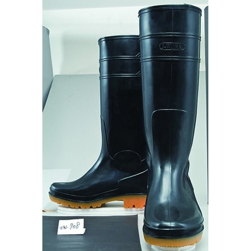 おたふく手袋 2110601 ロングタイプ耐油長靴 25.0 黒 JW-708 1個（ご注文単位1個）【直送品】