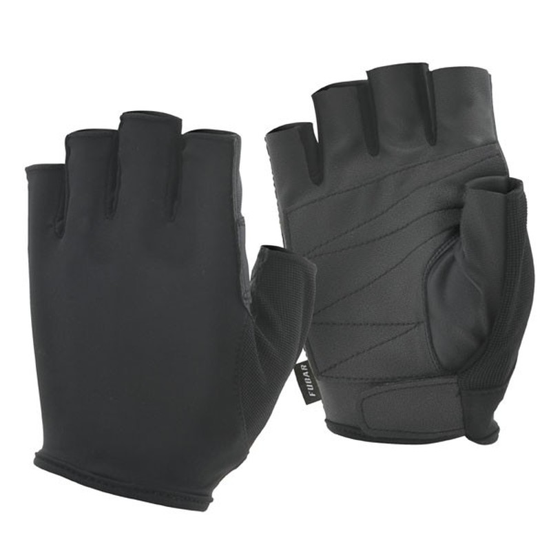 おたふく手袋 2113680 FB-61シンセティックレザー5フィンガーレス黒L 1個（ご注文単位1個）【直送品】