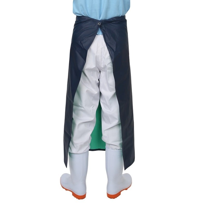 おたふく手袋 2110430 ワンタッチ前掛け 腰下 紺 #6115 1個(ご注文単位1個)【直送品】