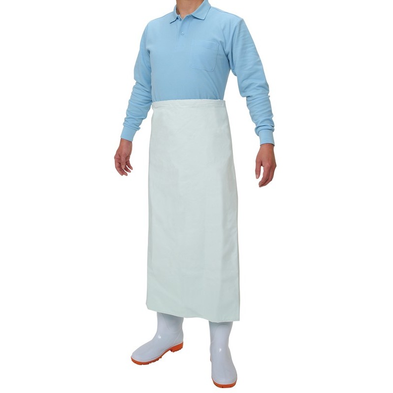 おたふく手袋 2110431 ワンタッチ前掛け 腰下 白 #6115 1個(ご注文単位1個)【直送品】