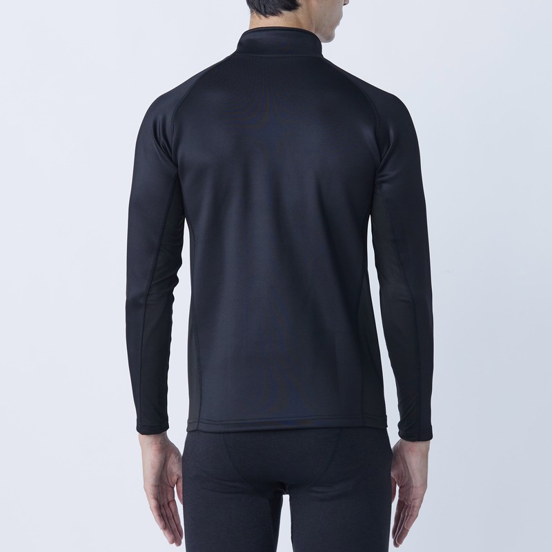 おたふく手袋 2117845 ハーフジップハイネックシャツ BK Mサイズ JW-187 1個（ご注文単位1個）【直送品】