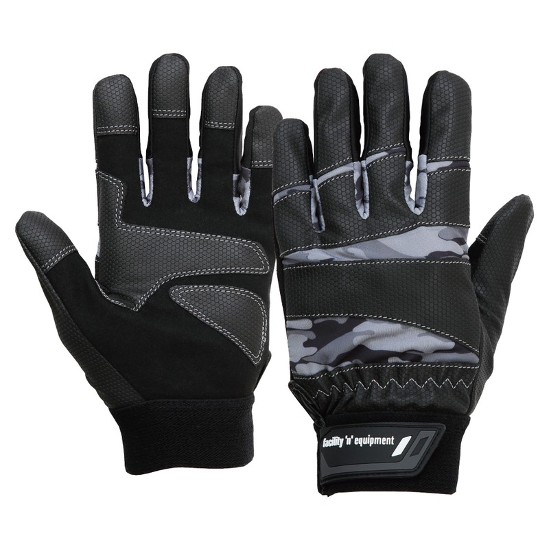 おたふく手袋 2115382 K-84 MF+PU手袋 ブラック×カモフラ LL 1個（ご注文単位1個）【直送品】