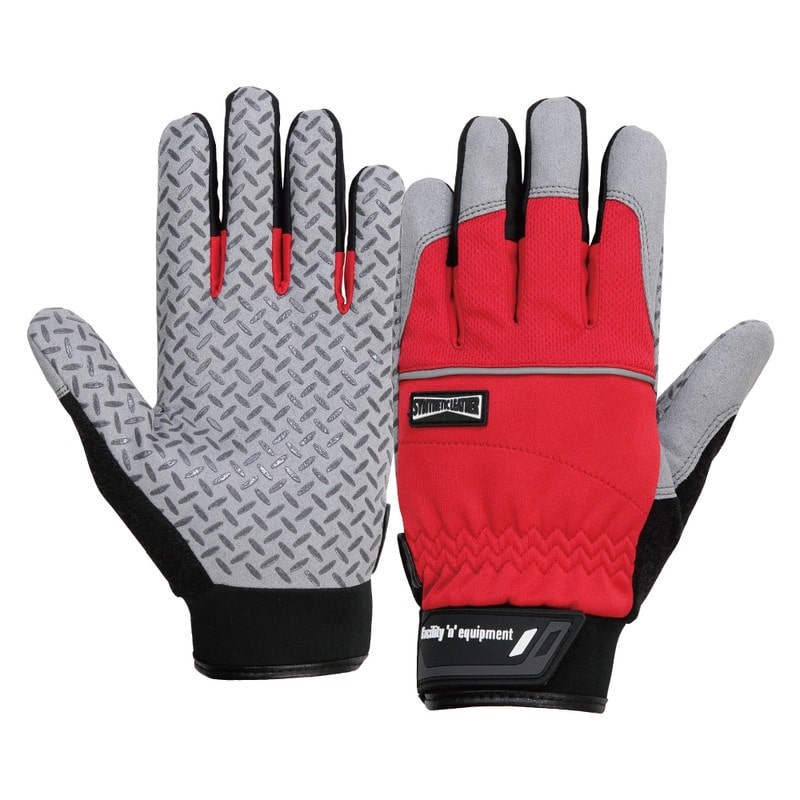 おたふく手袋 2115400 K-86 MF手袋+シリコンゴム レッド L 1個(ご注文単位1個)【直送品】