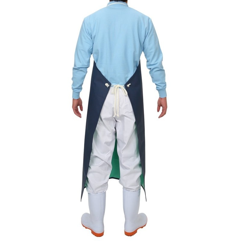 おたふく手袋 2110422 エステル前掛け 胸付 紺・ネイビー #6130 1個(ご注文単位1個)【直送品】