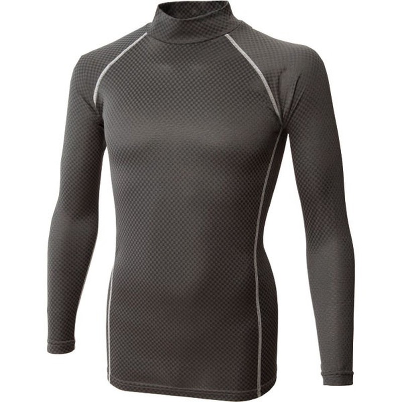 おたふく手袋 2112128 JW-172BTチェックハイネックシャツBK L 1個(ご注文単位1個)【直送品】