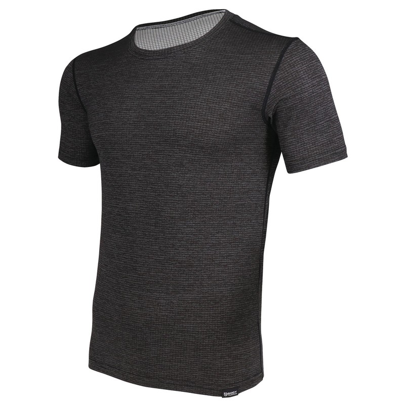 おたふく手袋 2116482 ショートスリーブクルーネックシャツヘザーBK 3L JW-608 1個(ご注文単位1個)【直送品】