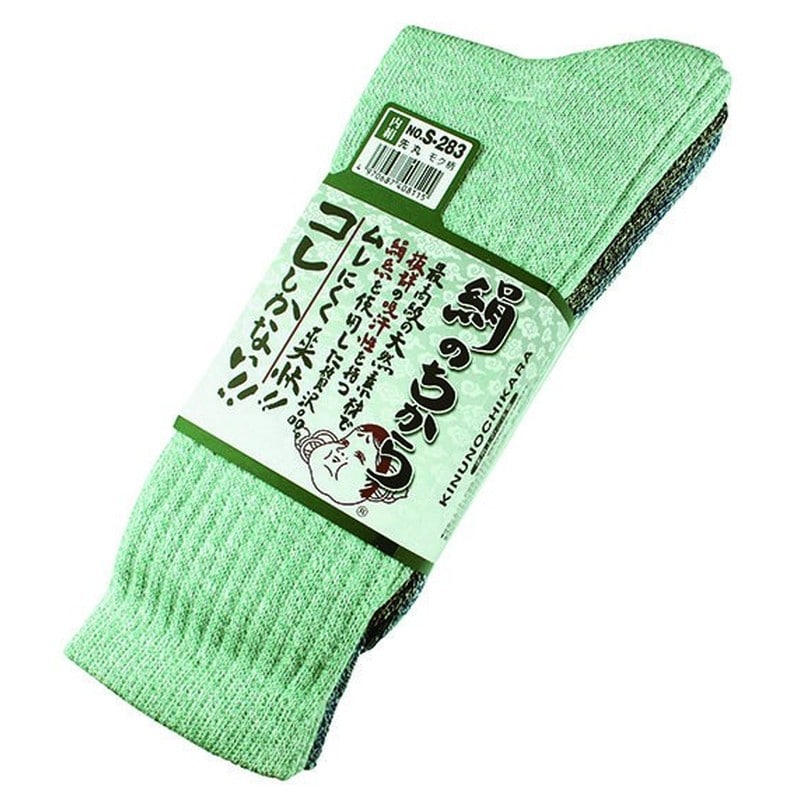 おたふく手袋 2112145 絹のちから モク柄先丸靴下 3足組 S-283 1個（ご注文単位1個）【直送品】