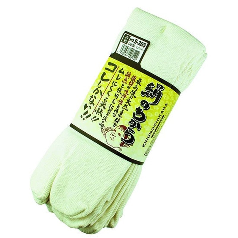 おたふく手袋 2112146 絹のちから オフホワイトタビ型靴下 3足組 S-285 1個（ご注文単位1個）【直送品】