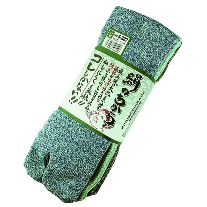 おたふく手袋 2112148 絹のちから モク柄タビ型靴下 3足組 S-287 1個（ご注文単位1個）【直送品】