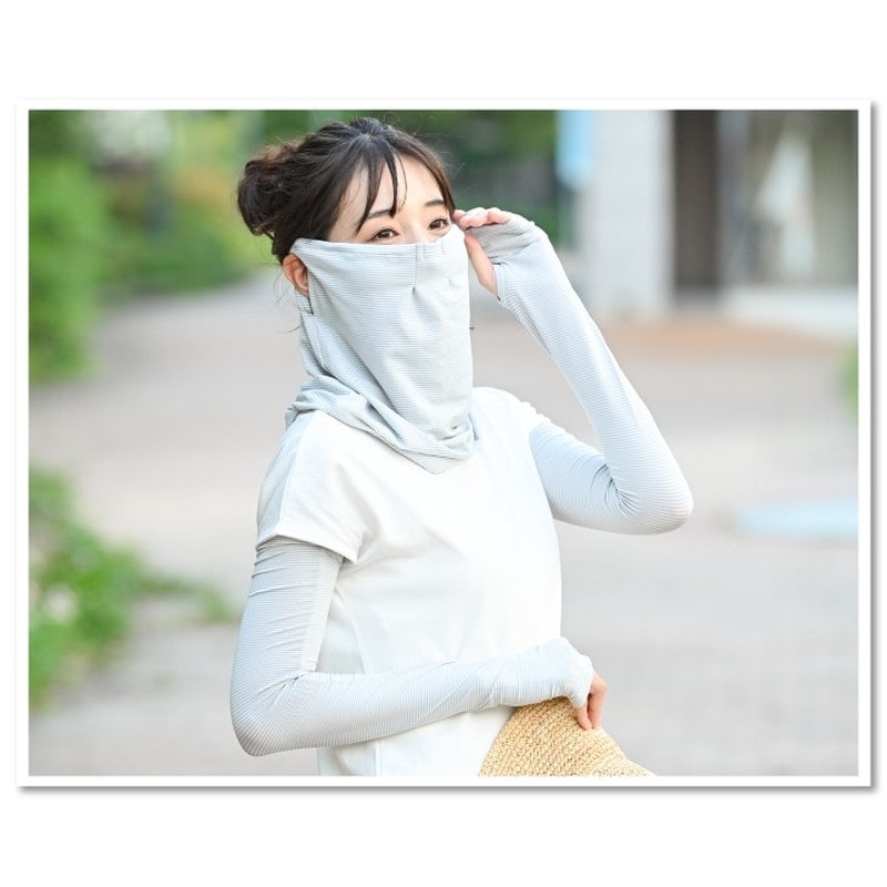 おたふく手袋 2117463 フィットスタイル 指なしボーダー柄ロング手袋 UV-3743 1個(ご注文単位1個)【直送品】