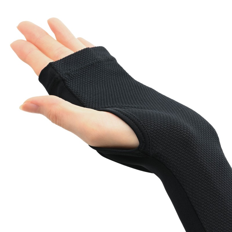 おたふく手袋 2117464 フィットスタイル 指なしメッシュロング手袋 BK UV-3751 1個(ご注文単位1個)【直送品】